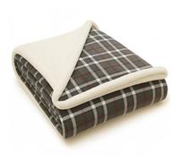 True Face Soft Faux Fur Throw Blanket - Plush Fleece Cozy Throw for Sofa, Bed, Couch - Warm Fluffy Blankets Charcoal White - 23401 Double - 150 x 200cm