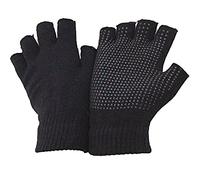 True Face Unisex Black Super Soft Magic Gripper (1 Pack) Fingerless Thermal Winter Gloves