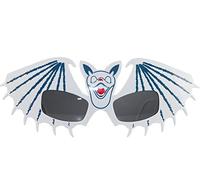 True Face Unisex Hawaiian Sunglasses Novelty Hula Funny - Festival Accessories, Novelty Sunglasses, Party Glasses for Summer Fun and Beach Parties Bat White