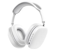 True Face Wireless Bluetooth Over-Ear Headphones, Noise-Canceling Earphones with Mic, Lightweight Design, Deep Bass, Long Battery Life, for Travel, Work & Gaming White One Size