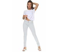 True Face Women Jeans Denim High Waisted Stretch Regular Fit Ladies Casual Jeggings Pants Light Grey 12