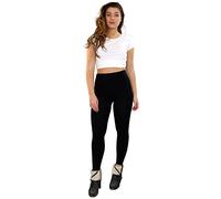 True Face Women's Black Thermal Footless Tights, Stretchy Fleece-Lined Winter Leggings for Cold - High-Waisted Ladies Leggings, Seamless, and Sports Wear, Warm Thick Leggings for Women Black S-M