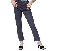 True Face Womens Denim Jeans Straight Leg Ladies Pant Stretchy Half Elasticated Waistband Trouser Blue 12S