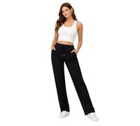 True Face Womens Fleece Jogging Bottoms Open Hem Elasticated Joggers Gym Pants Trousers Black 8
