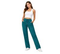 True Face Womens Fleece Jogging Bottoms Open Hem Elasticated Joggers Gym Pants Trousers Teal 12
