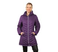 True Face Women's Long Quilted Puffer Jacket, Warm Hooded Winter Coat, Lightweight Casual Ladies' Lined Outerwear Purple S