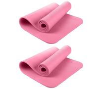 True Face Yoga Mat for Women Non-Slip, Thick & Comfortable Exercise Mat for Home, Gym, Outdoor - Ideal for Yoga, Pilates, Fitness, and Meditation Mats Pink - 2 Pack