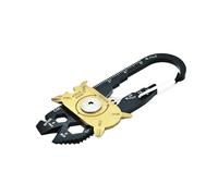 TRUE Fixr Rotary 20 In 1 Pocket Keychain Multi Tool - 20 Pocket EDC Tools, Flight Safe Box Cutter Knife Blade, Wire Stripper, 6 X Screwdriver Heads, Pry Bar & Bottle Opener - With Leather Pouch