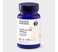 Higher Nature Starflower Oil 1000mg - 220mg GLA Cold-Pressed Natural Source of Omega 6 Women's Hormone & Skin Support - PMS & Menopause Support - True Food® Formula - Borage Oil Capsules - 30 Capsules