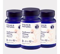 Higher Nature Starflower Oil 1000mg - 220mg GLA Cold-Pressed Natural Source of Omega 6 Women's Hormone, PMS & Menopause Support - True Food® Formula - Borage Oil Capsules - 3 x 30 Capsules (Pack of 3)