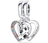 True Friends Puzzle Piece 2 Piece Heart Charm Charm 925 Silver Charm Compatible with Pandora Charms, Trollbeads, Chamilia, Biagi and Many Other UK Charm Bracelets.