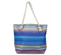 True Gear Simply Chic Striped Beach Bag with Rope Handle, Blue