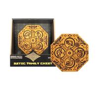 True Genius Aztec Family Chest Wooden Puzzle Box - Secret Compartment Brainteaser Gift Box Wood Puzzle (Difficulty Level 4), STEM Brain Game for Kids 8+ & Adults