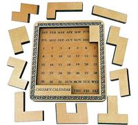 True Genius: Caesar's Calendar - One-A-Day Puzzle Calendar, Wooden Brain Teaser Puzzle