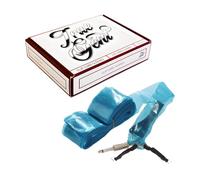 True Gent Disposable Tattoo Clip Cord Covers, 250pcs - Blue Plastic Sleeves (6 x 60cm) for Tattoo Machines, PMU & Wires, Prevent Cross-Contamination