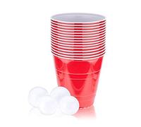 True Giant Beer Pong Set Includes 20 Cups (110 oz Each) and 4 Sphere Balls, Indoor & Outdoor Party Essentials, Beach and Yard Games for Adults