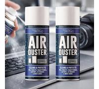 True Gifts 2X 400Ml Compressed Air Duster Spray Can Cleaner Electronics Keyboard With Extendable Straw