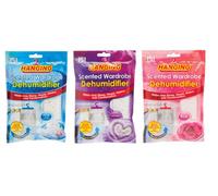 True Gifts 3 Pack, Scented Hanging Wardrobe Dehumidifier, Moisture Absorber With Fresh Linen, Lavender & Rose Scents, Prevents Damp, Mould &