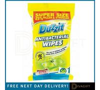 True Gifts 50 Pack, Antibacterial Wipes, Kills 99.9% Of Bacteria & Viruses, Multi Surface Cleaning Wipes For Home, Office, Travel & On The