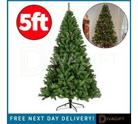 True Gifts 5Ft/1.5M Classic Artificial Christmas Tree Xmas Realistic Natural Green Branches With Solid Metal Leg