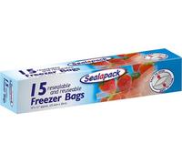 True Gifts All Purpose Resealable And Reusable Food Storage Freezer Bags Airtight And Leakproof Seal 10" X12"(15 Freezer Bags)