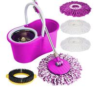 True Gifts Spin Bucket Mop And Bucket Set 360 Spin Mop Telescopic Handle Floor Mop For Home Cleaning With 4 Reusable Microfiber Pads Wet And