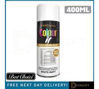 True Gifts Supergift.com 400Ml White Matt Smooth Non-Gloss Finish For Wood, Metal, Plastic & More Fast Drying & Durable Coating