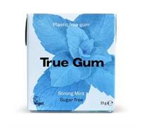 True Gum Plastic Free Vegan and Sugar Free Chewing Gum - Strong Mint 21g