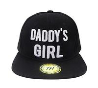 True Heads "Daddy’s Girl" Kids Snapback Hat | Girls Black Flat Peak Baseball Cap | Adjustable Summer Sun Hat for Children | Ideal Birthday Gift or Holiday Accessory