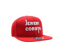 True Heads Jeremy Corbyn Socialist Red Snapback Baseball Cap - Unisex Adjustable Retro Flat Peak Hat for Supporter Rallies & Events - Embroidered Political Campaign Headwear - Summer Sun Cap