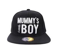 True Heads Mummy's Little Boy Kids Black Snapback Baseball Cap - Childrens Embroidered Flat Peak Hat - Adjustable Summer Sun Headwear- Ideal Birthday Gift or Holiday Accessory for Boys