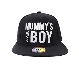 True Heads Mummy's Little Boy Kids Black Snapback Baseball Cap - Childrens Embroidered Flat Peak Hat - Adjustable Summer Sun Headwear- Ideal Birthday Gift or Holiday Accessory for Boys