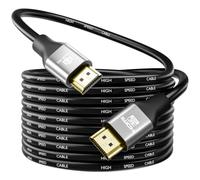 True HQ 15m HDMI Cable, High Speed 18Gbps, 4K@60Hz, HDMI 2.0, HDR10, ARC | Full HD 1080p, HDCP 2.2 & Ethernet. 15 metre long HDMI lead, male to male, for TV, projector, home cinema, Sky Q & CCTV