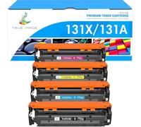 TRUE IMAGE Compatible Toner Cartridge Replacement for HP 131X CF210X 131A CF210A 128A CE320A 125A Laserjet Pro 200 Color MFP M276n M276nw M251nw M251n (Black Cyan Yellow Magenta, 4-Pack)