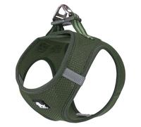 TRUE LOVE Dog Harness Soft Air Mesh Adjustable Reflective Pet Vest for Small and Medium Breeds, Medium, Moss Green