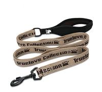 TRUE LOVE Dog Lead Leash Reflective Night Safe Rope No Pull with Multi Handles Durable Nylon for Small Medium Large Dogs Walking TLL3071（Brown,S）