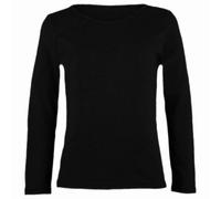 TRUE LOVE FASHION Girls Kids Plain Long Sleeve Round Neck T-Shirt Basic Stretch Uniform PE School Tee Top Size 5-13 Years Black