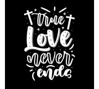 True Love Never end god Jesus Typography Design Wall Vinyl Sticker Decor 50.4x73.2cm Waterproof White