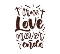 True Love Never end god Jesus Typography Design Wall Vinyl Sticker Decor 57.6x83.7cm Art Mural Painting Coffee