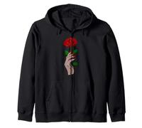 True Love Red Roses Rosas Vintage Retro Aesthetic Art Zip Hoodie