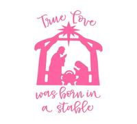 True Love was Born god Jesus Wall Vinyl Sticker Decor 36x54.2cm Can Modify and add Information Pink