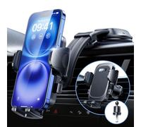 [True Military-Grade & Aluminum Alloy & 360° Rotatable] 2025 YRU Ultimate Car Phone Holder Dashboard Mount 【90+LBS Safest Strongest & Patent Certs】 for iPhone 17 16 15 Pro Max Samsung, Matte Black