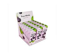 True Mints Blackcurrant Flavour Pastilles (18-Pack, 18x13g) - Sugar-Free Pocket Sweets with Xylitol, Plant-Based Travel Treats