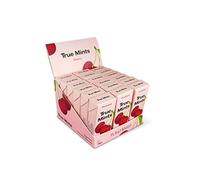 True Mints Cherry Flavour Pastilles (18-Pack, 18x13g) - Sugar-Free Pocket Sweets with Xylitol, Plant-Based Travel Treats