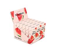 True Mints Watermelon Flavour Pastilles (18-Pack, 18x13g) - Sugar-Free Pocket Sweets with Xylitol, Plant-Based Travel Treats