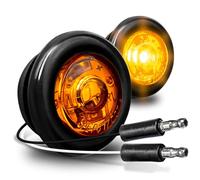 TRUE MODS 2pc 3/4" Inch Round Amber Trailer 12V LED Marker Light [DOT FMVSS 108] [SAE P2PC] [Semi-Spherical Output] [IP67 Waterproof] [Bullet Style] Small Clearance Marker Lights for Trailer Truck RV