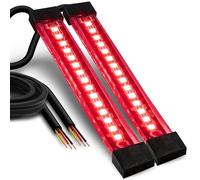 TRUE MODS 2pc 5" Red LED Motorcycle Turn Signal & Brake Tail Light Strip Kit [IP68 Waterproof] [Single Row] [50% Running] [100% Brake/Blinker] Self Adhesive Surface Mount Flexible Lamp for Trailer ATV