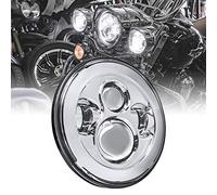 TRUE MODS 7 Inch LED Headlight for Harley Davidson [Chrome-Finish] H4 Converters Plug and Play For Road King Electra Glide Ultra Classic Limited Heritage Softail Fat Boy Tri Street Glide Free Wheeler