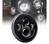 TRUE MODS 7" LED Headlight for Harley Davidson [Black-Finish] H4 Converters Plug and Play For Road King Electra Glide Ultra Classic Limited Heritage Softail Fat Boy Tri Street Glide Free Wheeler
