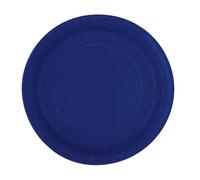 True Navy Blue Solid Round Paper Dessert Plates (17cm) 20 Count - Vibrant Paper Plates for Parties and Events, Perfect for Appetizers, Snacks, and Desserts